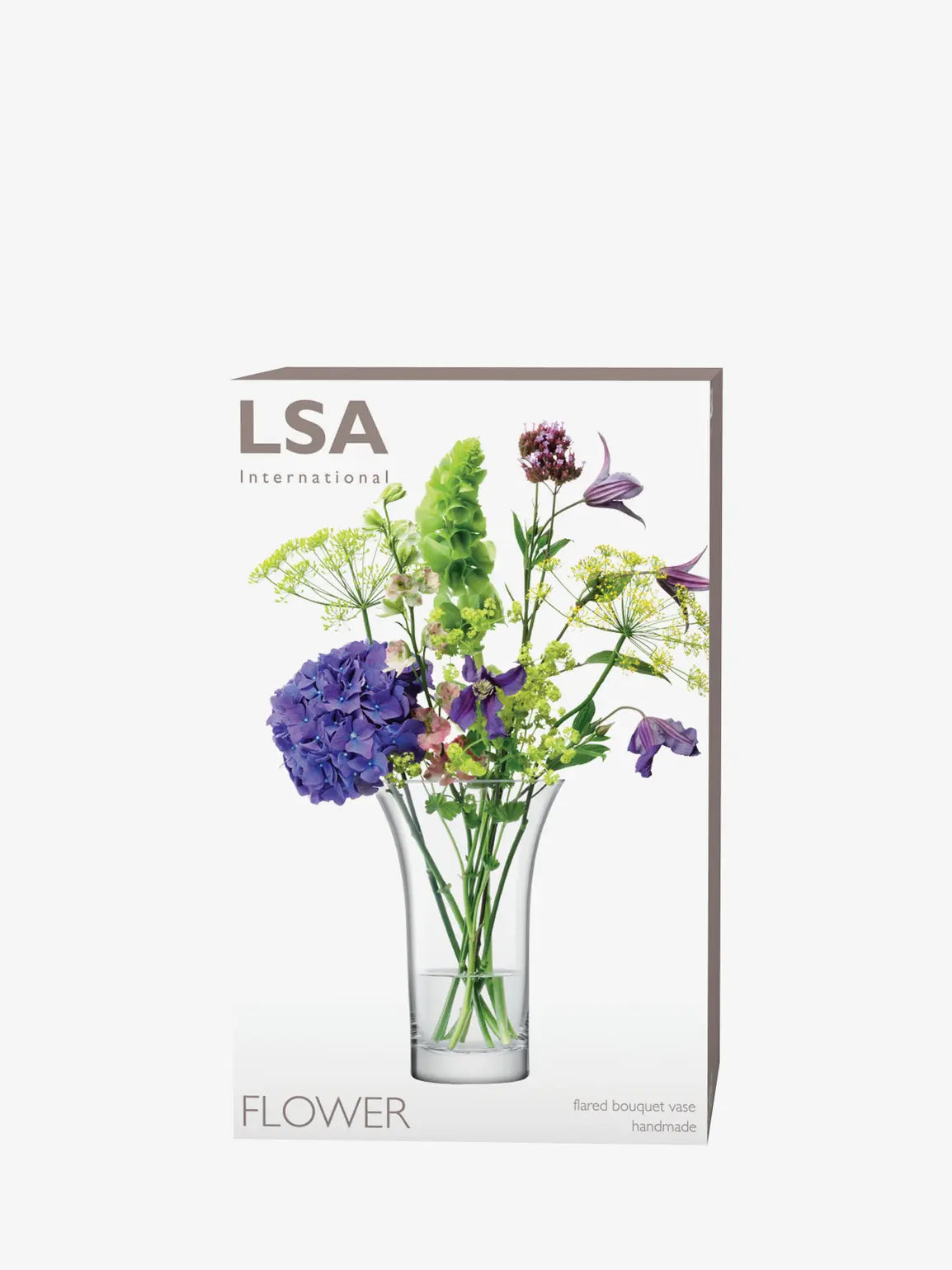 Flower Flared Bouquet Vase H22cm Clear