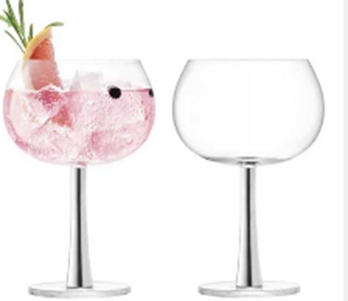 Gin Balloon Glass 420ml Platinum x 2
