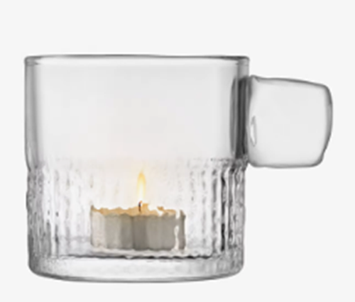 Handle Tealight Holder H9cm Clear