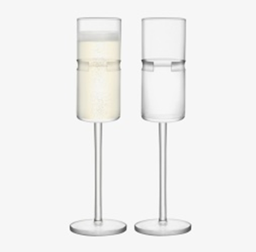 Horizon Champagne Flute 180ml Clear/Cut x 2