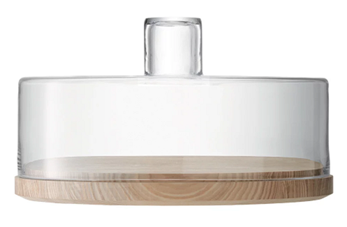Lotta Cheese/Pastries Dome & Ash Base 32cm Clear