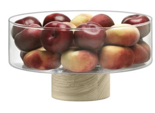 Lotta Pedestal Bowl Clear & Ash Base D25cm