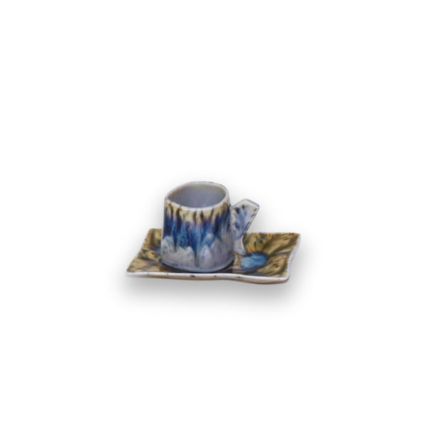 Cup 90cl and Saucer 13x9cm - Blue Ocean Color