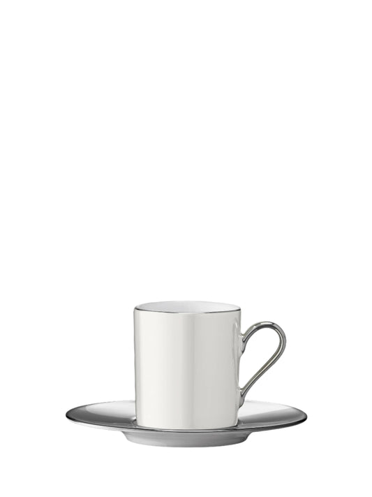 Palazzo Coffee Cup & Saucer 100ml Pearl/Platinum