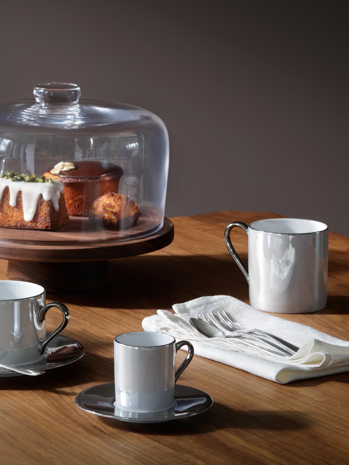 Palazzo Coffee Cup & Saucer 100ml Pearl/Platinum