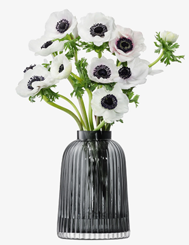 Pleat Vase H26cm Grey