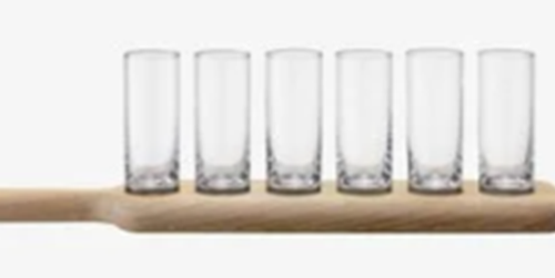 Paddle Vodka Set & Oak Paddle L40cm Clear