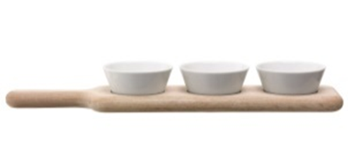 Paddle Bowl Set & Oak Paddle L40cm