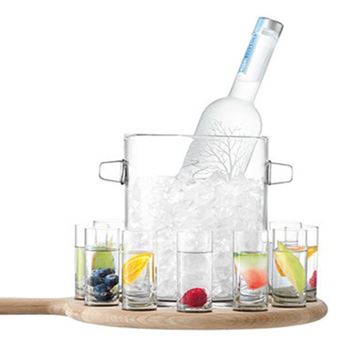 Paddle Vodka Serving Set & Oak Paddle L38.5cm Clear