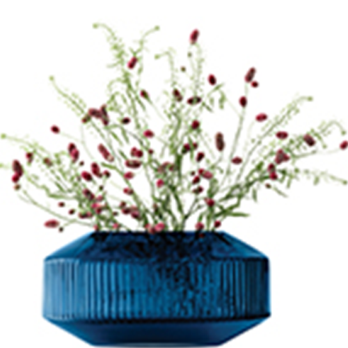 Rotunda Wide Vase H14cm Sapphire