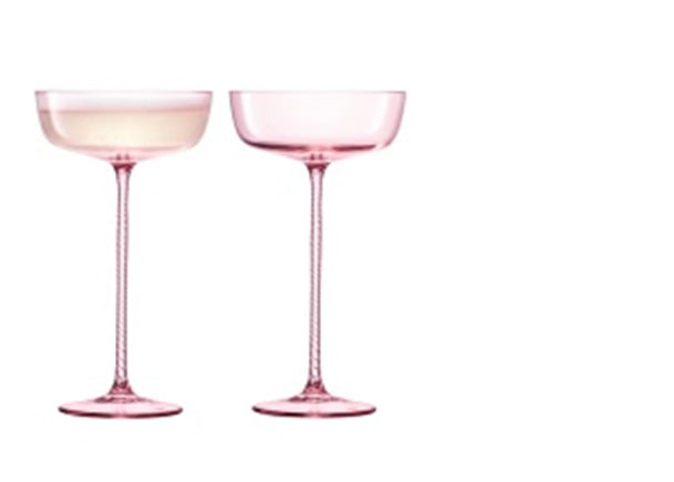 Champagne Theatre Champagne Saucer 190ml Braid/Dawn Pink x 2