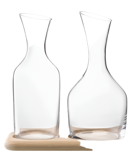 Wine Water & Wine Carafe Set & Oak Base 1.2L/1.4L Clear
