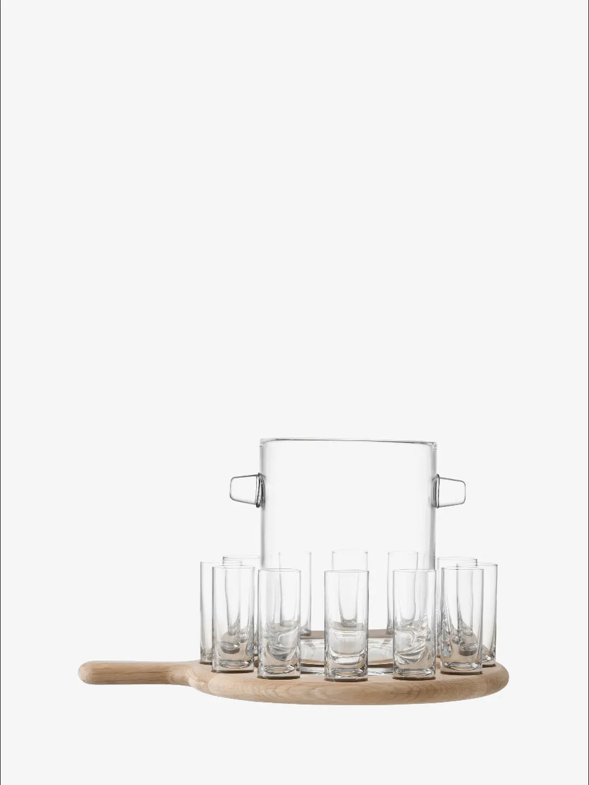 Paddle Vodka Serving Set & Oak Paddle L38.5cm Clear