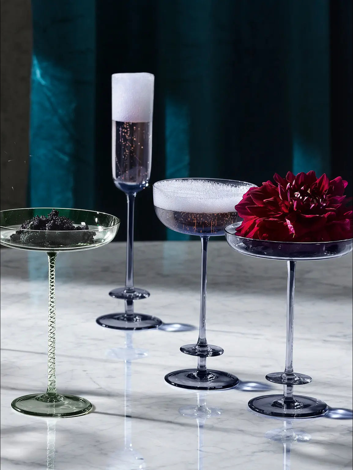 Champagne Theatre Champagne Flute 130ml Tier/Midnight Blue x 2