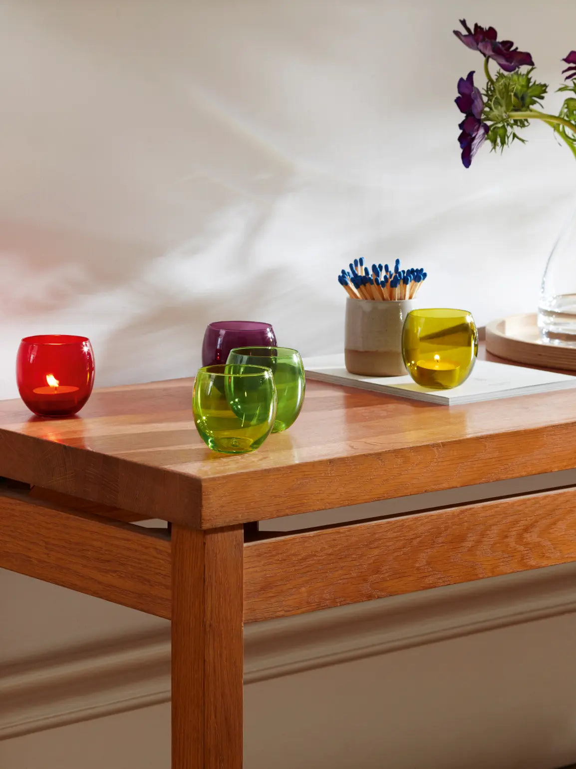 Coro Tealight Holder H6.5cm Berry Assorted x 4