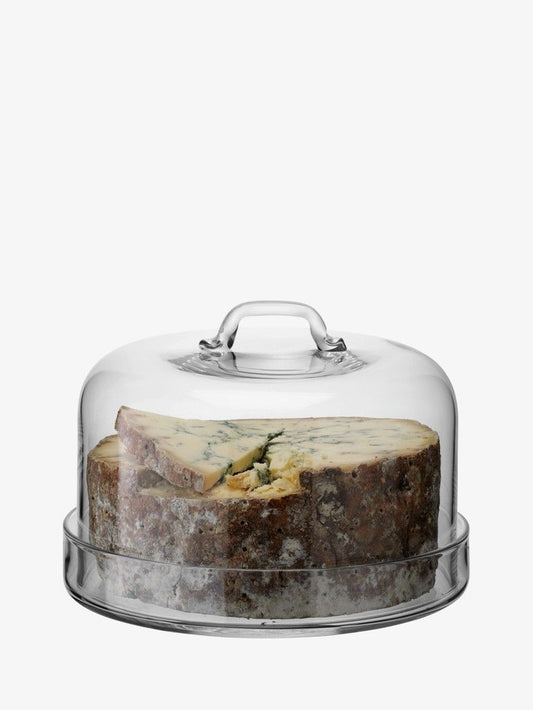 Serve Plate & Dome Ø24cm/Ø22cm Clear