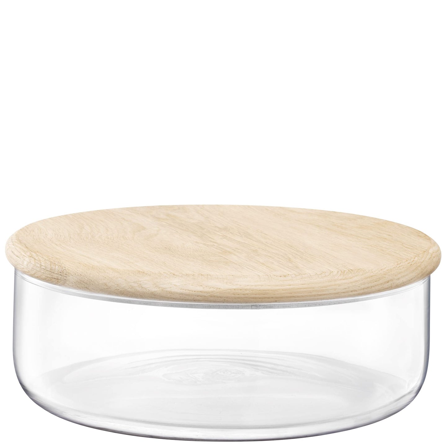 Dine Bowl/Container & Oak Lid 26.5cm H10cm Clear
