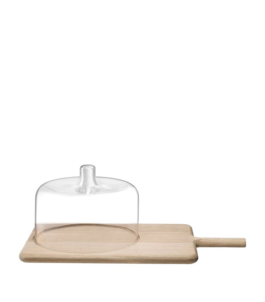 Dine Cheese Dome & Oak Board H18.5cm L 50cm W 27.5cm