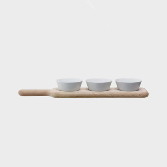 Paddle Bowl Set & Oak Paddle L40cm