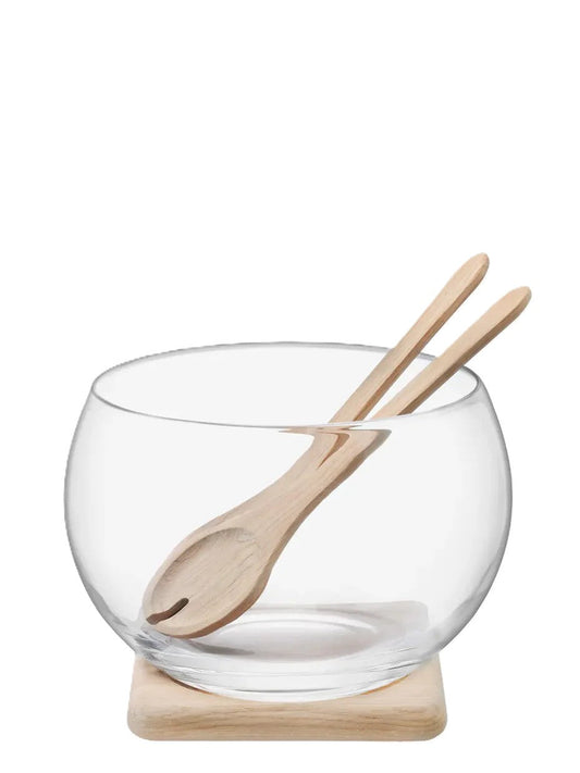 LSA Serve - Salad Serving Set & Oak Base
