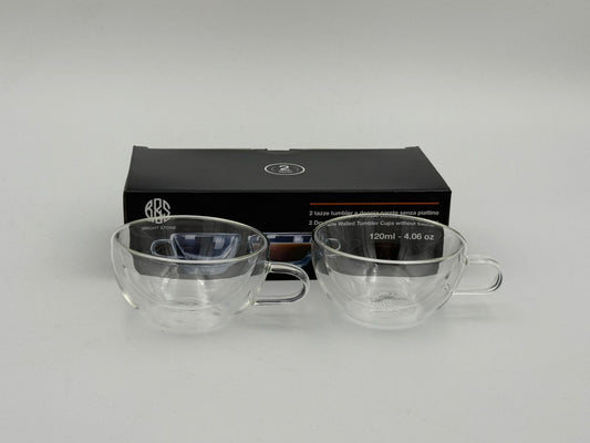 Double Wall Glass without saucer, Capacity: 120ml, 2 pcs/set