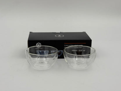 Insulated Glass Cups Set of 2 - Wide