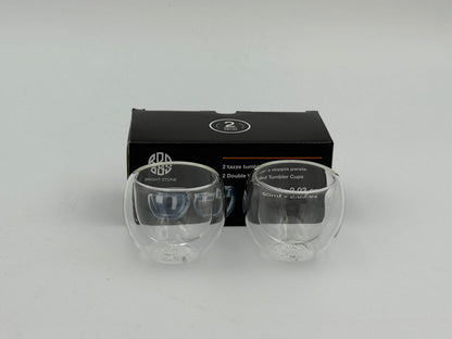Insulated Espresso Glass Cups Set of 2