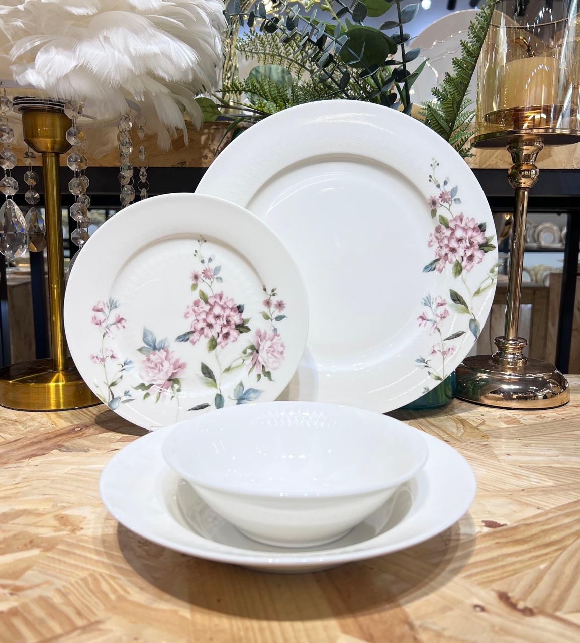 Round Dinner Set of 24 pcs - Floral Elegance