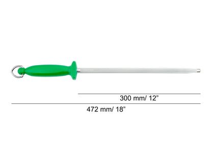 SHARPENING STEEL Green 300MM, Carbon Steel Chromium Coated Polypropylene, Arcos
