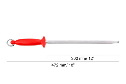 SHARPENING STEEL Red 300MM, Carbon Steel Chromium Coated Polypropylene, Arcos