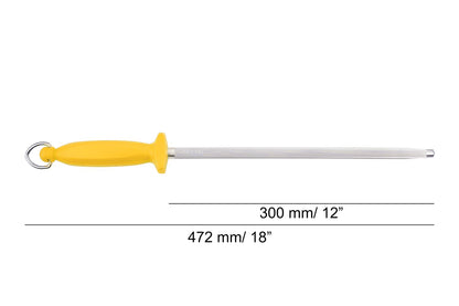 SHARPENING STEEL Yellow 300MM, Carbon Steel Chromium Coated Polypropylene, Arcos