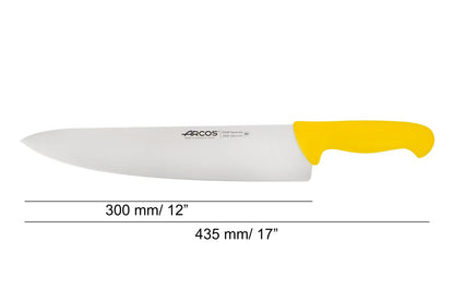 CHEF'S KNIFE 12" Yellow 300 MM, NITRUM® Stainless Steel, Polypropylene (PP), Arcos