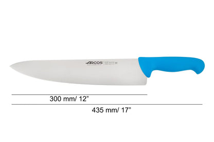 CHEF'S KNIFE 12" Blue 300 MM, NITRUM® Stainless Steel, Polypropylene (PP), Arcos