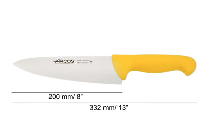 CHEF’S KNIFE 8" Yellow 200 MM, NITRUM® Stainless Steel, Polypropylene (PP), Arcos