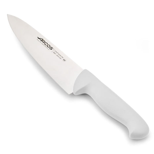 CHEF’S KNIFE 8" White 200 MM, NITRUM® Stainless Steel, Polypropylene (PP), Arcos