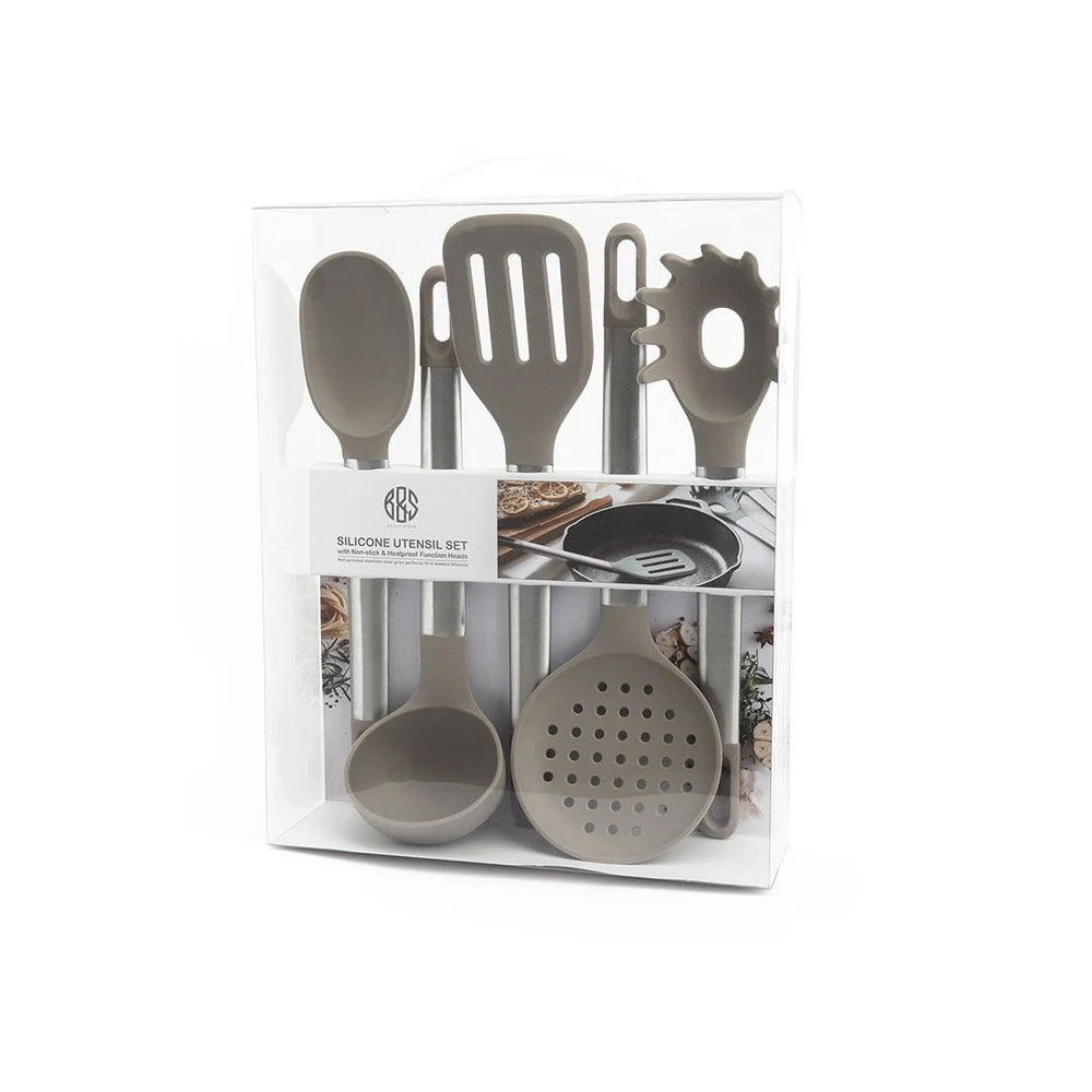 BrightStone Silicone Utensil Set stainless steel detail
