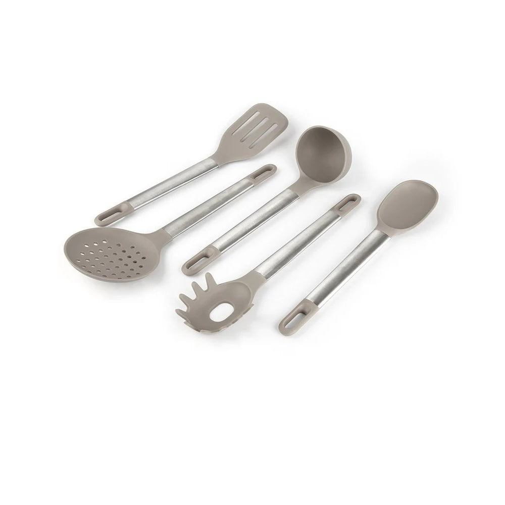 BrightStone 5-Piece Silicone Utensil Set with Stainless Steel Handle