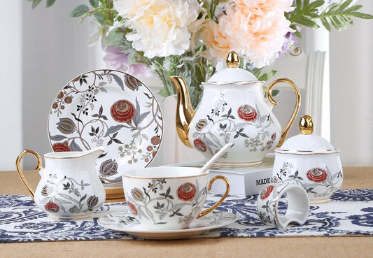 DS-21C362 31 Pcs Round Tea Set 6" Cake Plate x6