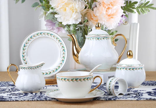 DS-23C097 31 Pcs Round Tea Set 6" Cake Plate x6