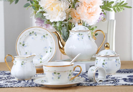 DS-23C098 31 Pcs Round Tea Set 6" Cake Plate x6
