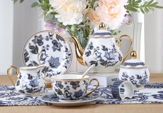 DS-23C099 31 Pcs Round Tea Set 6" Cake Plate x6