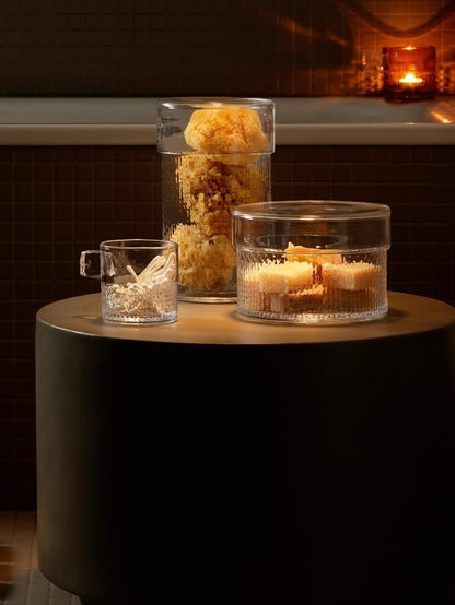 LSA Wicker Container & Lid Clear