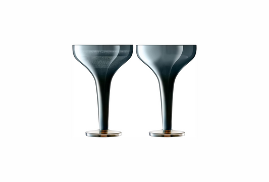 Epoque Champagne Saucer 150ml Sapphire/Lustre x 2