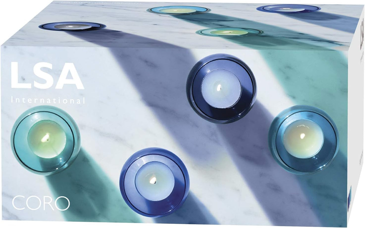 Coro Tealight Holder Lagoon Assorted set of 4