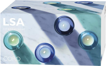 Coro Tealight Holder Lagoon Assorted set of 4