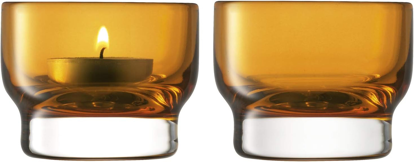Utility Tealight Holder Set of 2 - Amber