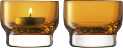 Utility Tealight Holder Set of 2 - Amber