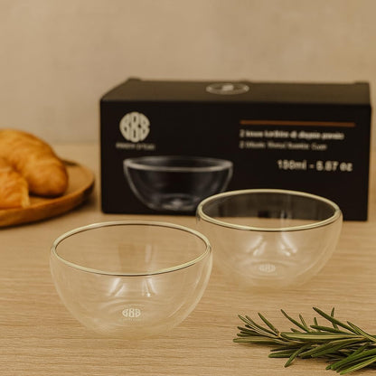 Insulated Glass Cups Set of 2 - Wide