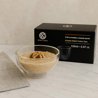 Insulated Glass Cups Set of 2 - Wide