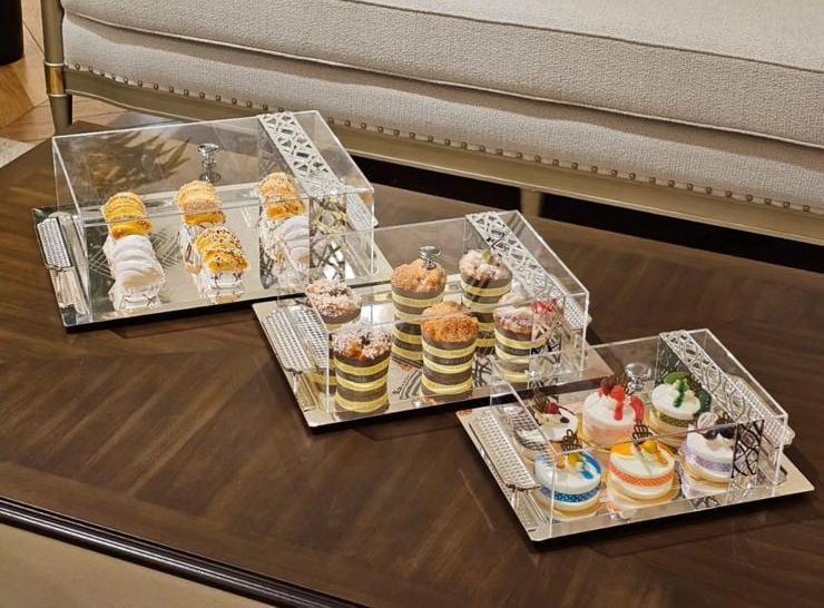 TR-444-G Hospitality & Serving Trays Set with cover - GOLD (TR44-S-G | TR444-M-G | TR444-L-G)